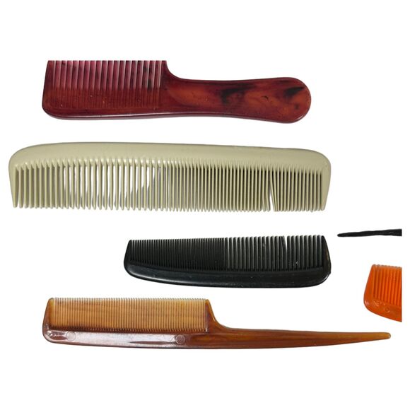 Vintage USA Made Plastic Hair Combs and Picks Lot of 14 - Picture 2 of 6